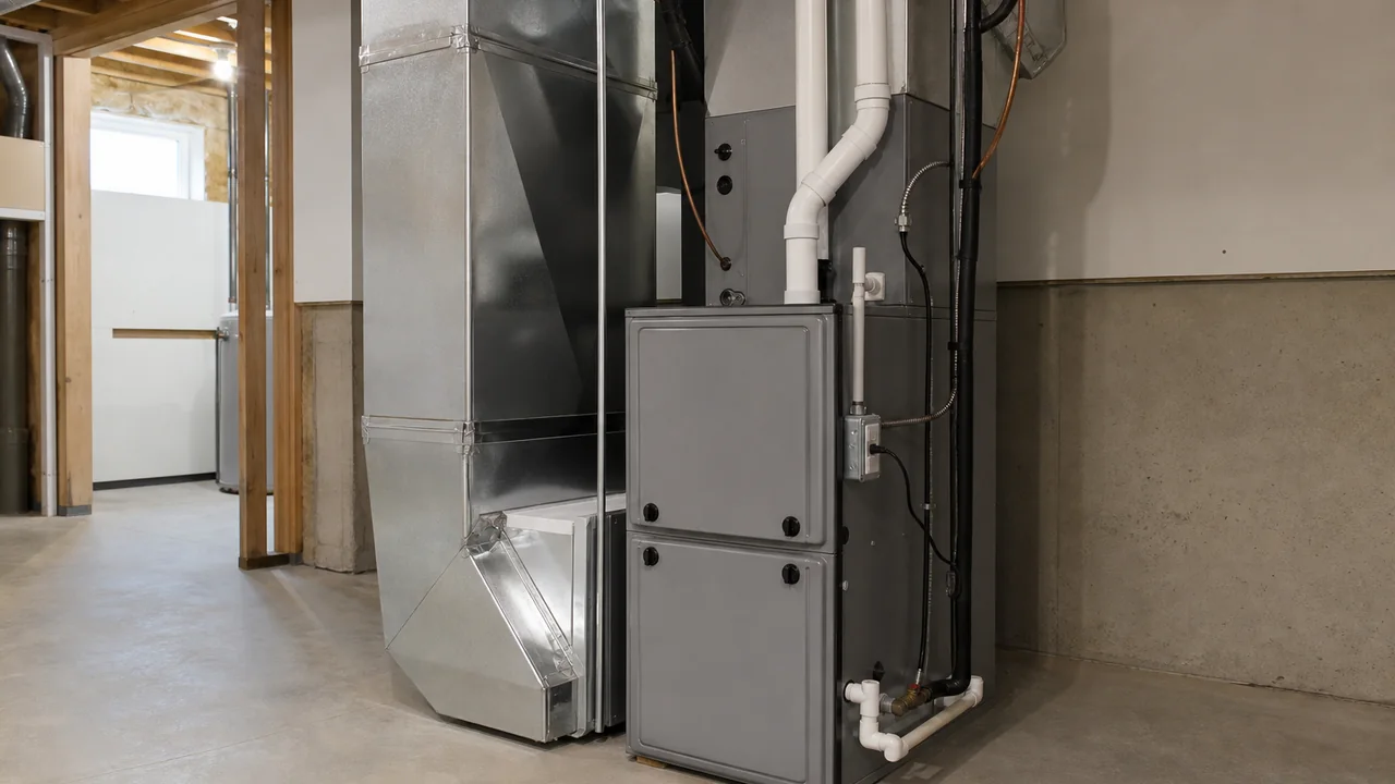 Clean residential furnace and central air installation